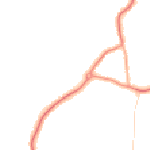 Night-time road noise heatmap for GU22 0AG