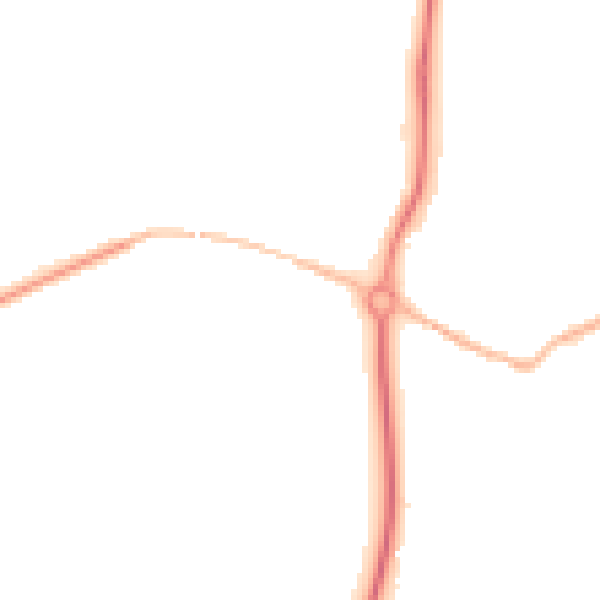Night-time road noise heatmap for GU22 0AN
