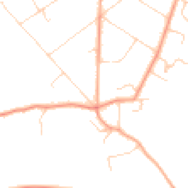 Daytime road noise heatmap for GU22 0AR