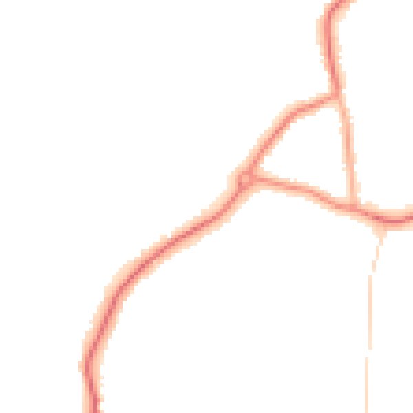 Night-time road noise heatmap for GU22 0AS