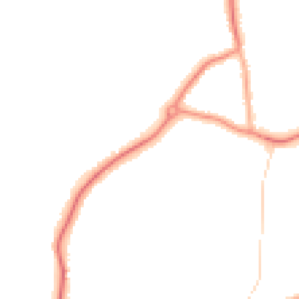 Night-time road noise heatmap for GU22 0AU