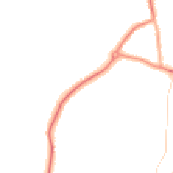 Night-time road noise heatmap for GU22 0AX