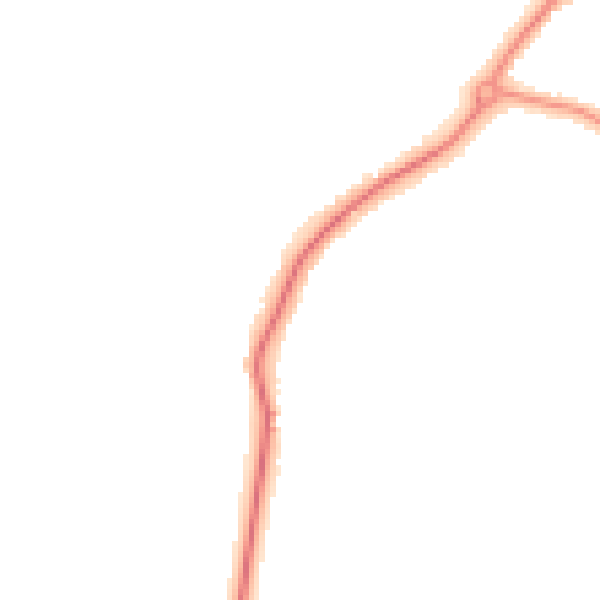 Night-time road noise heatmap for GU22 0AY