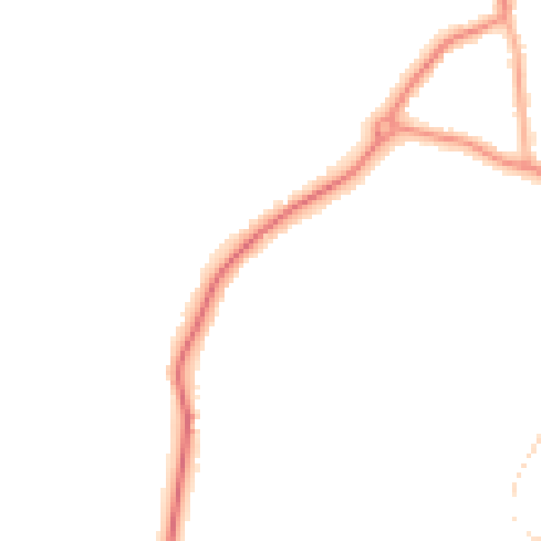 Night-time road noise heatmap for GU22 0BE