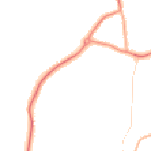 Night-time road noise heatmap for GU22 0BG
