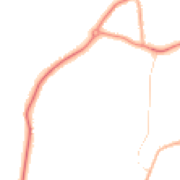 Night-time road noise heatmap for GU22 0BH