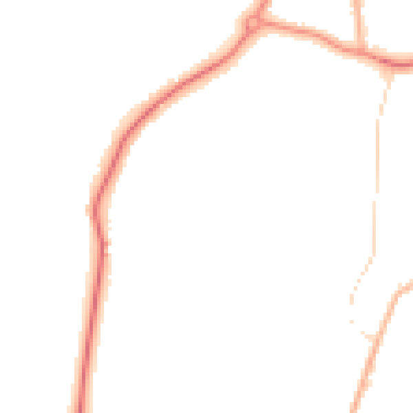 Night-time road noise heatmap for GU22 0BL