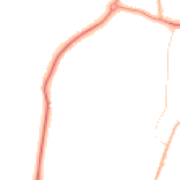 Night-time road noise heatmap for GU22 0BP