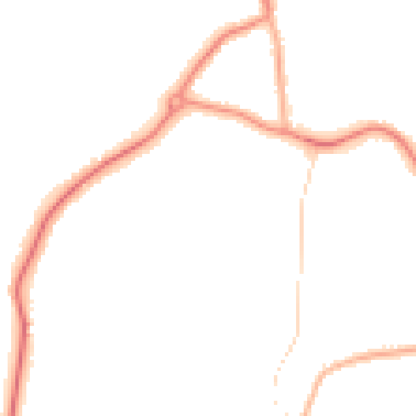 Night-time road noise heatmap for GU22 0BQ