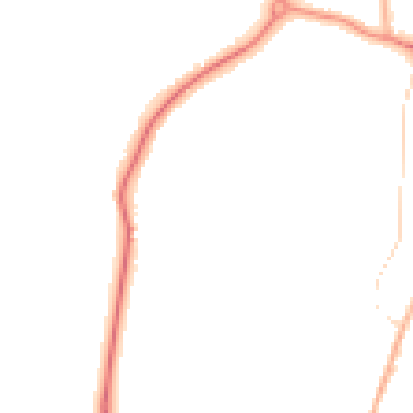 Night-time road noise heatmap for GU22 0BS