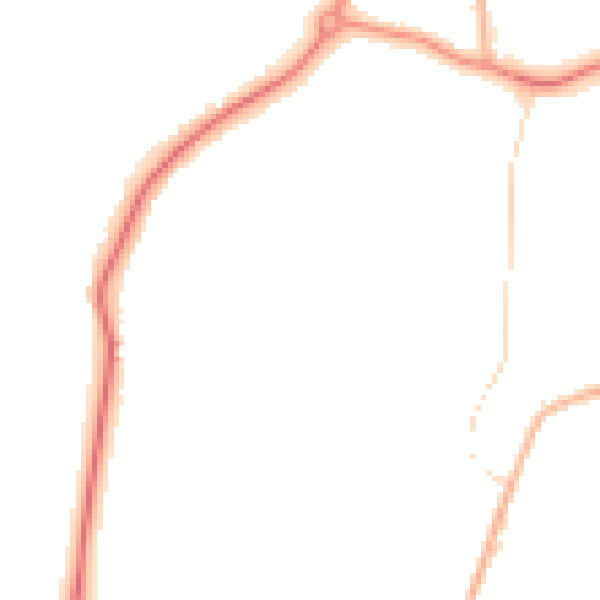 Night-time road noise heatmap for GU22 0BU