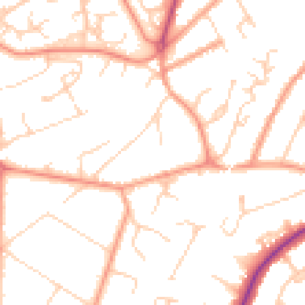 Daytime road noise heatmap for GU22 0HD