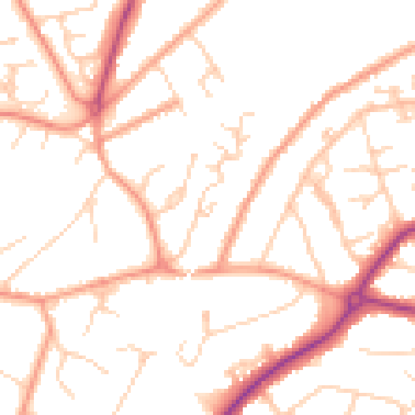 Daytime road noise heatmap for GU22 0HG