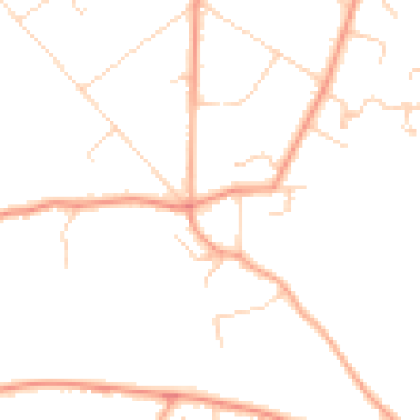 Daytime road noise heatmap for GU22 0LA