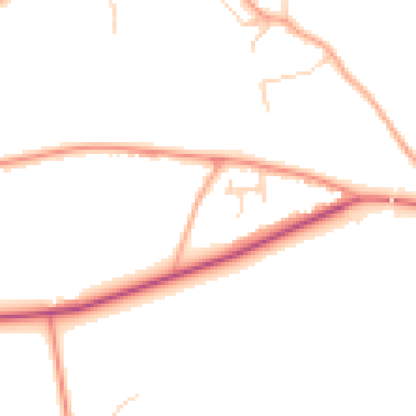 Daytime road noise heatmap for GU22 0NW