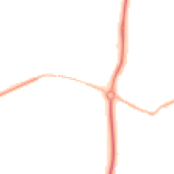 Night-time road noise heatmap for GU22 0PN