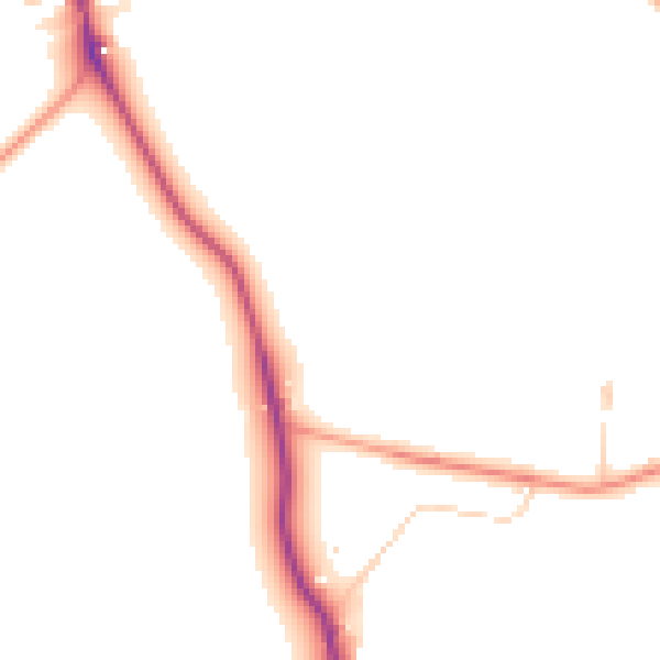 Daytime road noise heatmap for GU22 0QZ