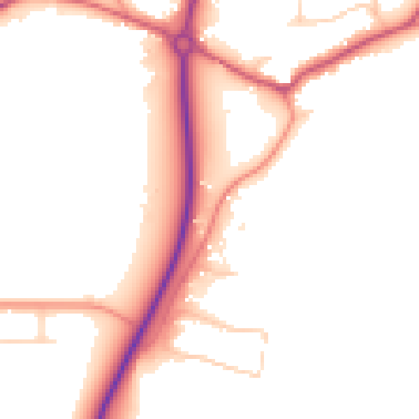 Daytime road noise heatmap for GU22 0SD