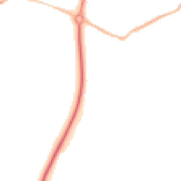 Night-time road noise heatmap for GU22 0SD