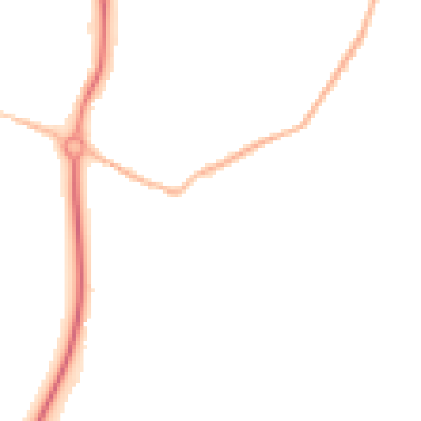 Night-time road noise heatmap for GU22 0SX