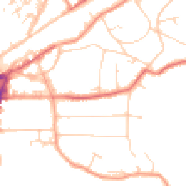 Daytime road noise heatmap for GU22 7BU