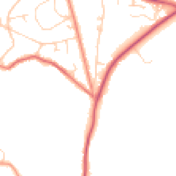 Daytime road noise heatmap for GU22 7EL