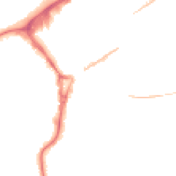 Night-time road noise heatmap for GU22 7HU