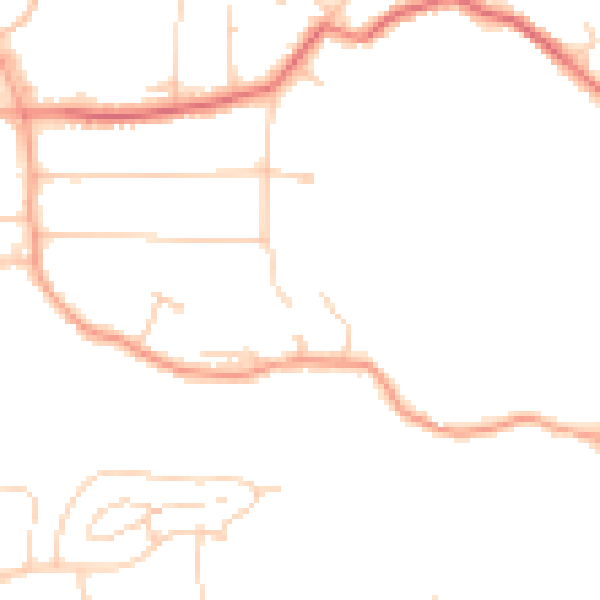 Daytime road noise heatmap for GU22 7JP