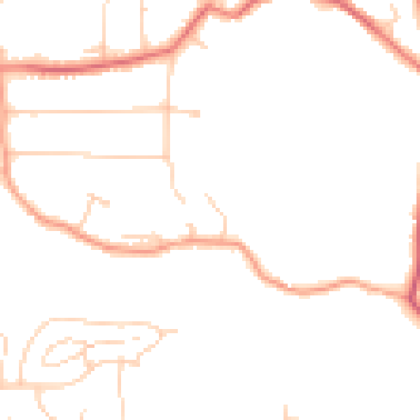 Daytime road noise heatmap for GU22 7LD