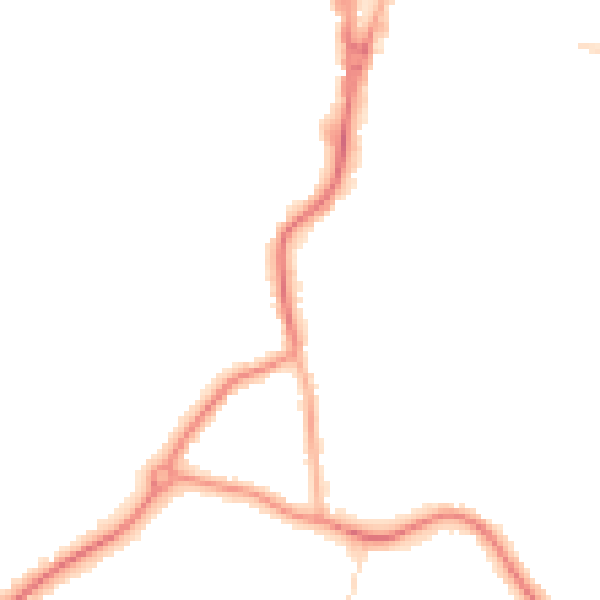 Night-time road noise heatmap for GU22 7RB