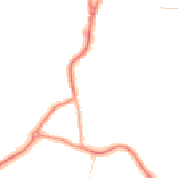 Night-time road noise heatmap for GU22 7SB