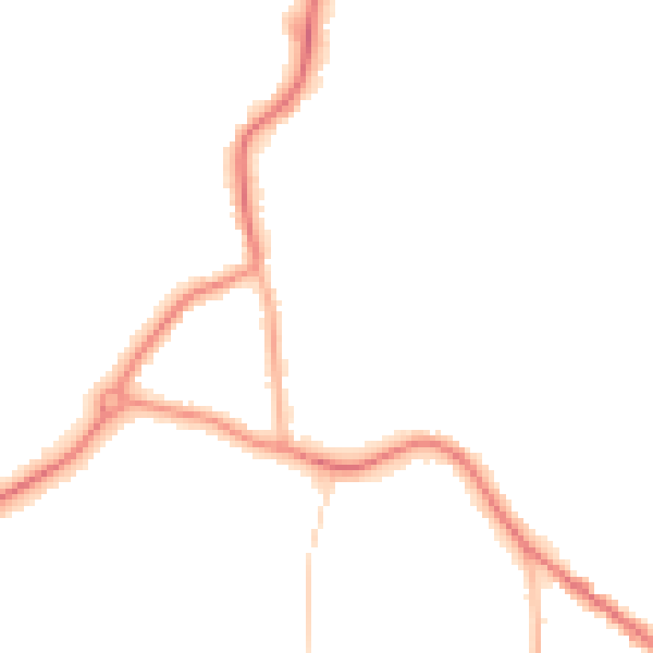 Night-time road noise heatmap for GU22 7SQ