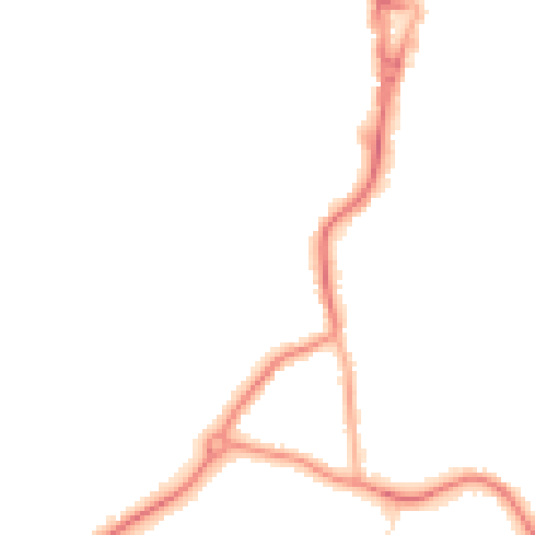 Night-time road noise heatmap for GU22 7TL