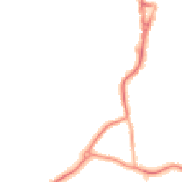 Night-time road noise heatmap for GU22 7TQ