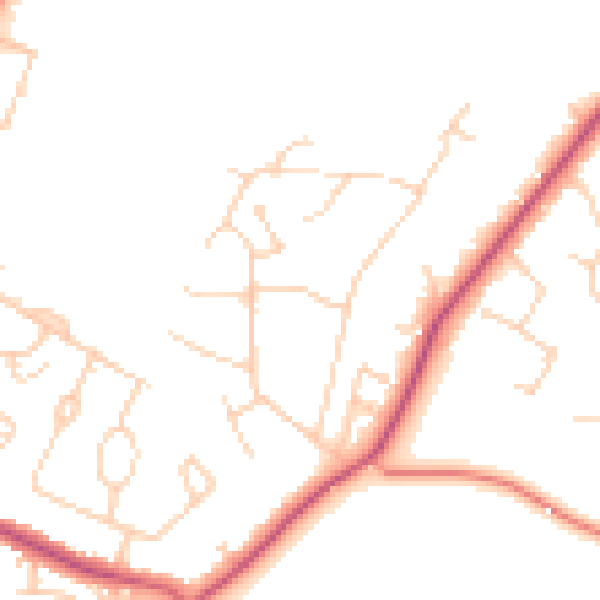 Daytime road noise heatmap for GU22 8LN