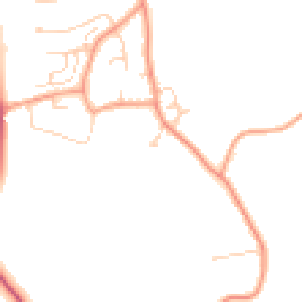 Daytime road noise heatmap for GU22 8TA