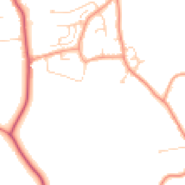 Daytime road noise heatmap for GU22 8TD
