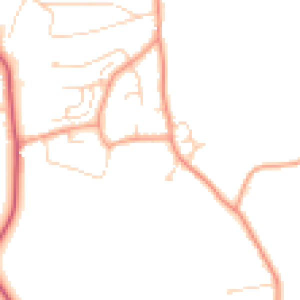 Daytime road noise heatmap for GU22 8TE