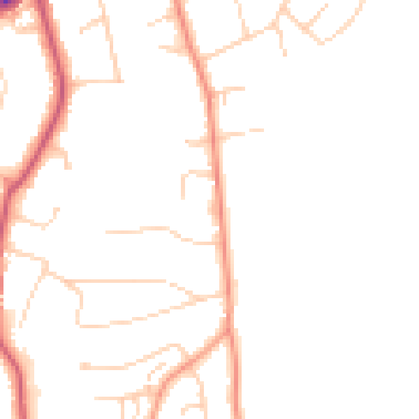 Daytime road noise heatmap for GU22 8UJ