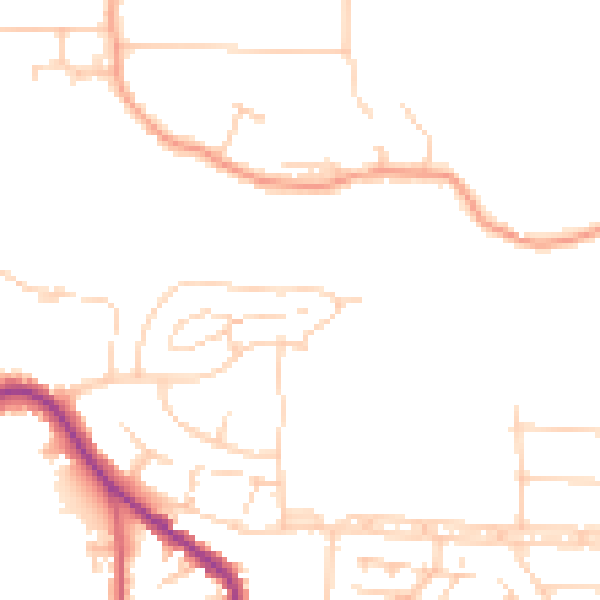 Daytime road noise heatmap for GU22 9AJ