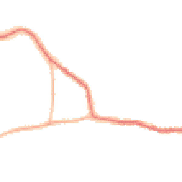 Night-time road noise heatmap for GU22 9EQ