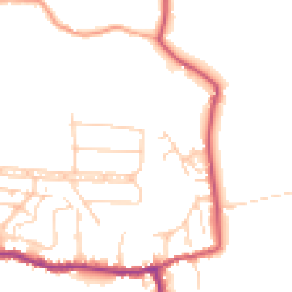 Daytime road noise heatmap for GU22 9HR
