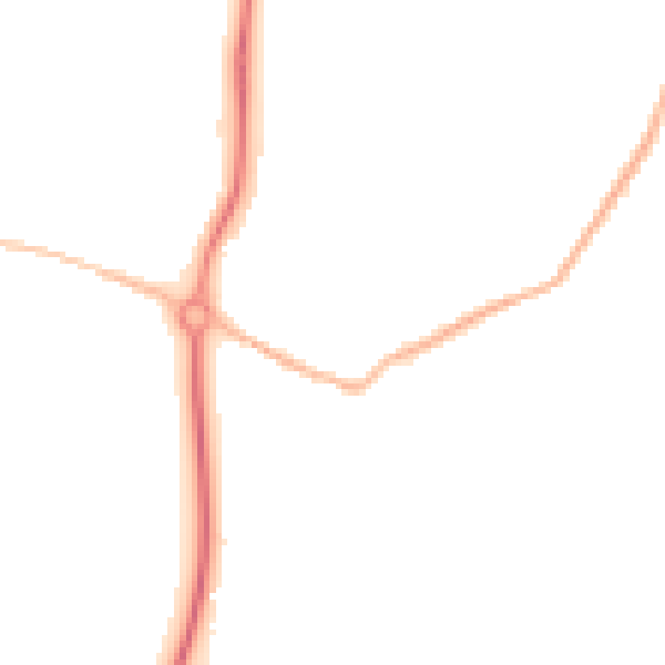 Night-time road noise heatmap for GU22 9QU