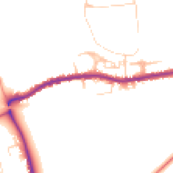 Daytime road noise heatmap for GU24 0AB