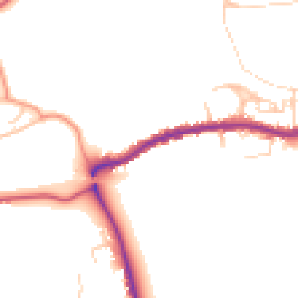 Daytime road noise heatmap for GU24 0AD