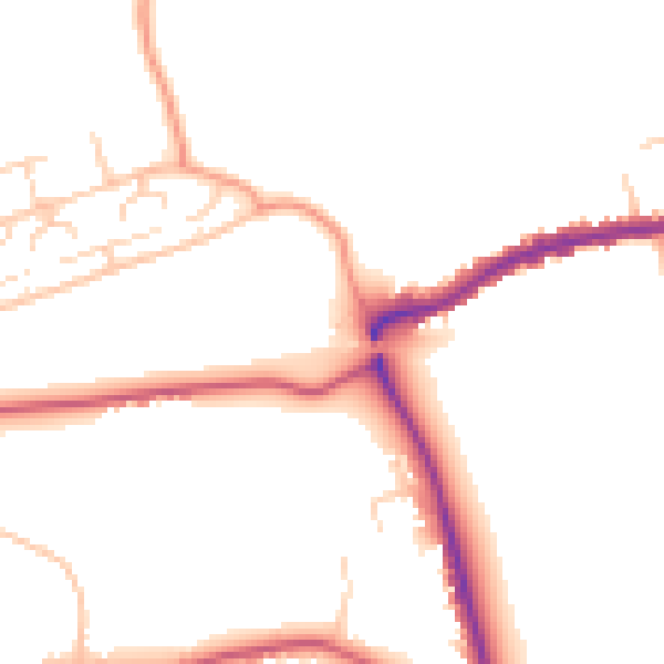 Daytime road noise heatmap for GU24 0AG