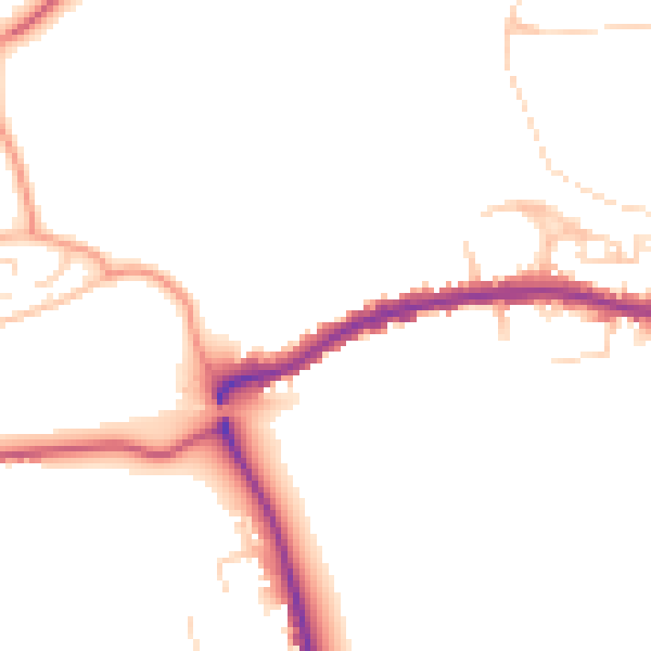 Daytime road noise heatmap for GU24 0AH