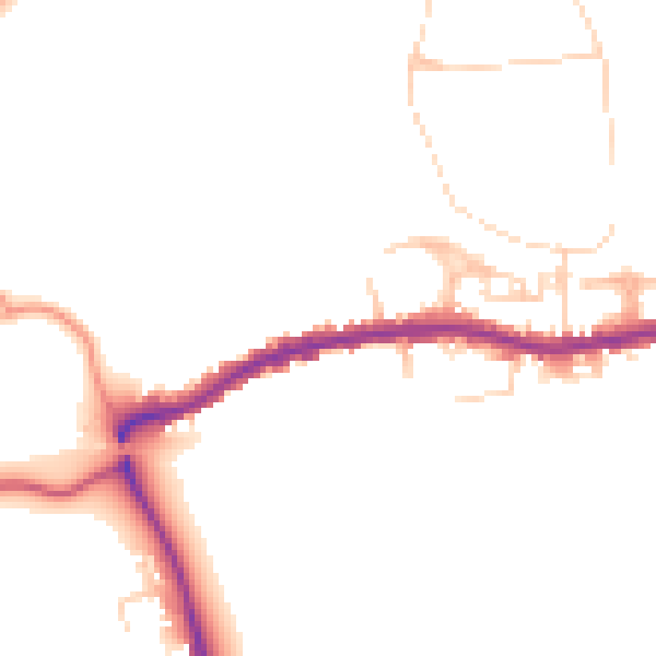 Daytime road noise heatmap for GU24 0AJ
