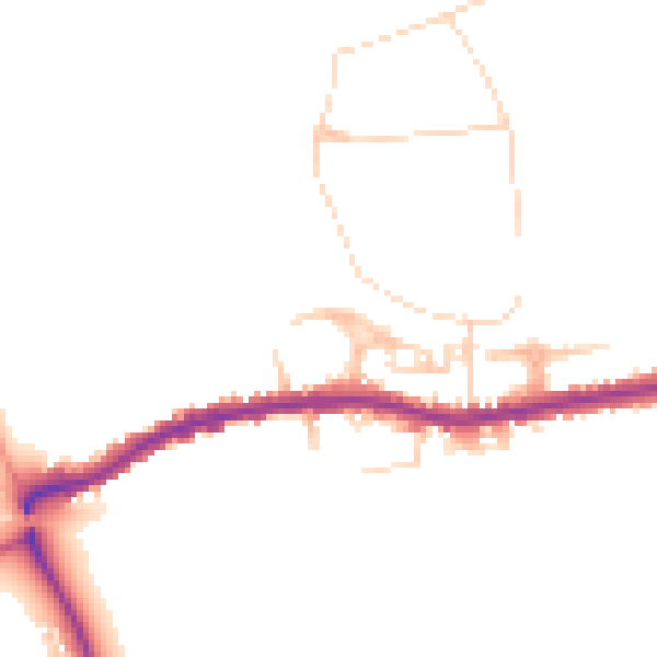 Daytime road noise heatmap for GU24 0AN