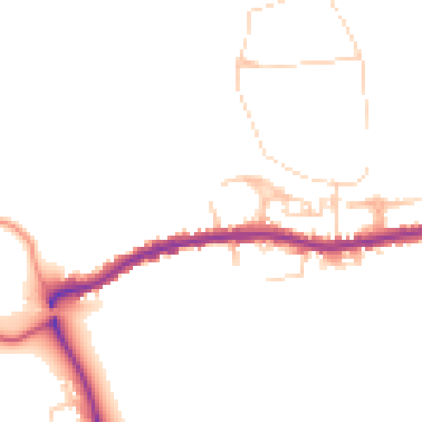 Daytime road noise heatmap for GU24 0AP